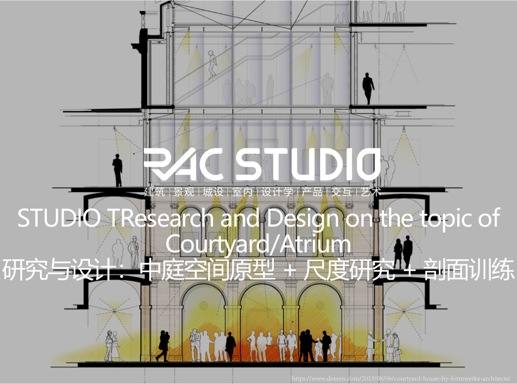 2021STUDIO 研究与设计：中庭空间原型+尺度研究+剖面训练Research and Design on the topic of Courtyard/Atrium