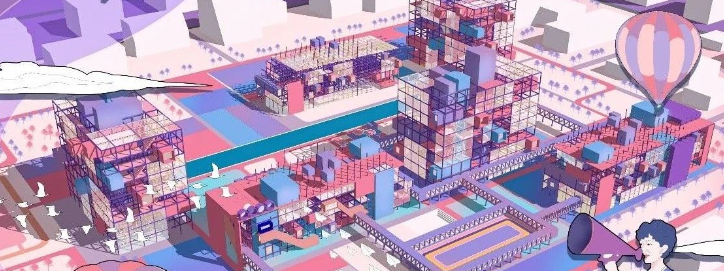 画图教室 | 急需一张鸟瞰图?一键搞定紫色梦幻插画风,速度惊人!